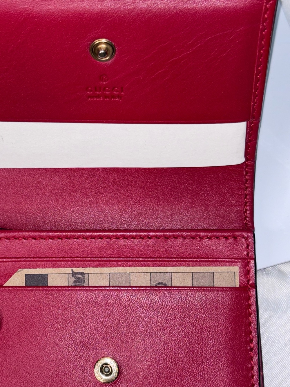 Gucci GG Supreme Crystal Cherry compact wallet, style 476050 - Picture 8 of 13